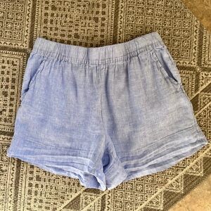 C&C California Light Blue 100% Linen Pull-On Shorts M Coastal Boho